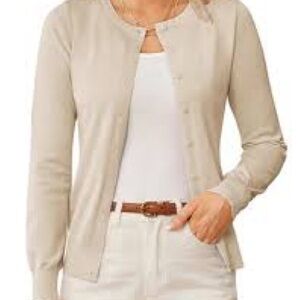 Audrey & Grace Cream Cardigan Sweater